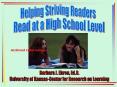 Archived: Helping Striving Readers Read at a High School Level (MS PowerPoint) PowerPoint PPT Presentation