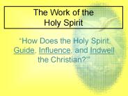 The Work of The Holy Spirit