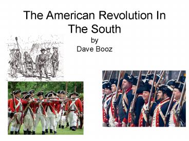 The American Revolution In The South by Dave Booz