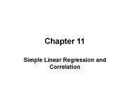 Simple Linear Regression and Correlation