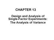 Design and Analysis of Single-Factor Experiments:
