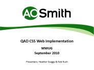 QAD CSS Web Implementation