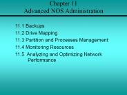 Chapter 11 Advanced NOS Administration