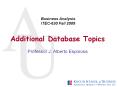 Additional Database Topics PowerPoint PPT Presentation