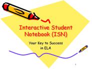 Interactive Student Notebook (ISN)