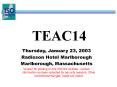 TEAC14 PowerPoint PPT Presentation