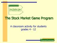 The Stock Market Game Program