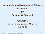 Linear Programming: Modeling