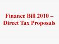 Finance Bill 2010  PowerPoint PPT Presentation
