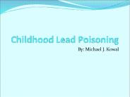 Childhood Lead Poisoning