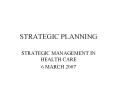 STRATEGIC PLANNING PowerPoint PPT Presentation