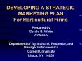 DEVELOPING A STRATEGIC MARKETING PLAN For Horticultural Firms PowerPoint PPT Presentation