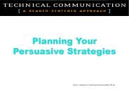 Planning Your Persuasive Strategies