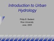 Introduction to Urban Hydrology