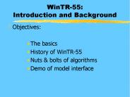 WinTR-55: Introduction and Background