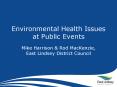Environmental Health Issues at Public Events PowerPoint PPT Presentation