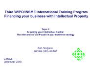 Third WIPO/INSME International Training Program