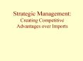 Strategic Management: Creating Competitive Advantages over Imports PowerPoint PPT Presentation