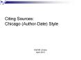 Citing Sources: Chicago (Author-Date) Style PowerPoint PPT Presentation