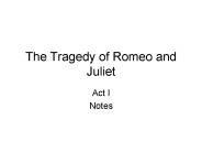 The Tragedy of Romeo and Juliet
