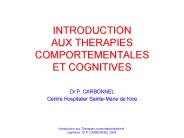 INTRODUCTION AUX THERAPIES COMPORTEMENTALES ET COGNITIVES
