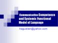 Communicative Competence         and Systemic Functional       Model of Language PowerPoint PPT Presentation