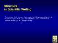 Structure in Scientific Writing PowerPoint PPT Presentation