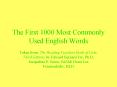 The First 1000 Most Commonly Used English Words PowerPoint PPT Presentation