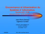 Gouvernance et Urbanisation du Syst