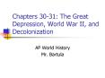 Chapters 30-31: The Great Depression, World War II, and Decolonization PowerPoint PPT Presentation