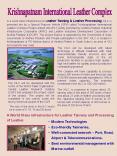 Krishnapatnam International Leather Complex PowerPoint PPT Presentation
