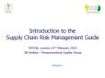 Introduction to the Supply Chain Risk Management Guide PowerPoint PPT Presentation