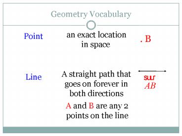 Geometry Vocabulary