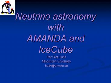 Neutrino astronomy with AMANDA and IceCube
