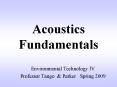 Acoustics Fundamentals PowerPoint PPT Presentation