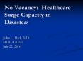 No Vacancy: Healthcare Surge Capacity in Disasters PowerPoint PPT Presentation
