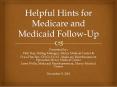 Helpful Hints for Medicare and Medicaid Follow-Up PowerPoint PPT Presentation