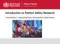 Introduction to Patient Safety Research PowerPoint PPT Presentation