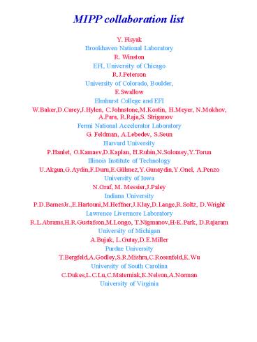 MIPP collaboration list