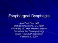 Esophargeal Dysphagia PowerPoint PPT Presentation