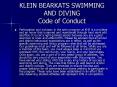 KLEIN BEARKATS SWIMMING AND DIVING Code of Conduct PowerPoint PPT Presentation