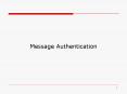 Message Authentication PowerPoint PPT Presentation
