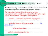 CHAPTER 5: Public-key cryptography I. RSA