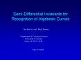 Semi-Differential Invariants for Recognition of Algebraic Curves PowerPoint PPT Presentation