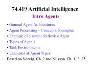 74.419 Artificial Intelligence Intro Agents