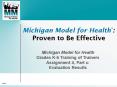 Michigan Model for Health PowerPoint PPT Presentation