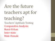 Are the future teachers apt for teaching? Teachers