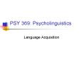 PSY 369: Psycholinguistics PowerPoint PPT Presentation