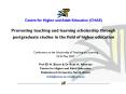 Promoting teaching and learning scholarship through postgraduate studies in the field of higher education PowerPoint PPT Presentation