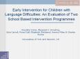 Early Intervention for Children with Language Difficulties: An Evaluation of Two School Based Intervention Programmes PowerPoint PPT Presentation